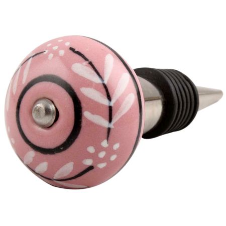 White Leaf Ceramic Wine Stopper